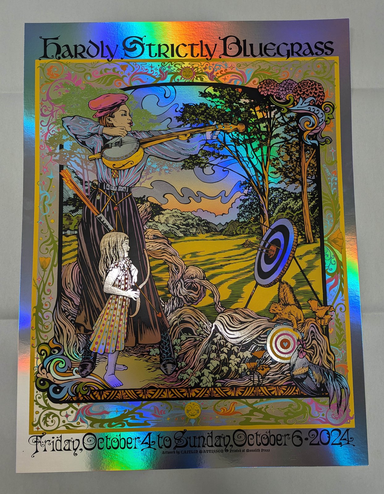Hardly Strictly Bluegrass 2024 official poster (FOIL ) - artwork